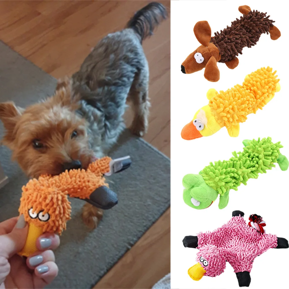 Interactive Squeaky Plush Dog Toy - Плюшевые игрушки для щенков, скрипучие игрушки