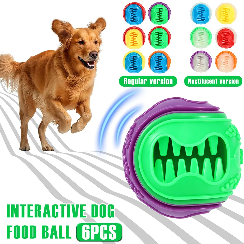 Rubber Treat Dispensing Dog Toy - Набор из 6 интерактивных резиновых мячей