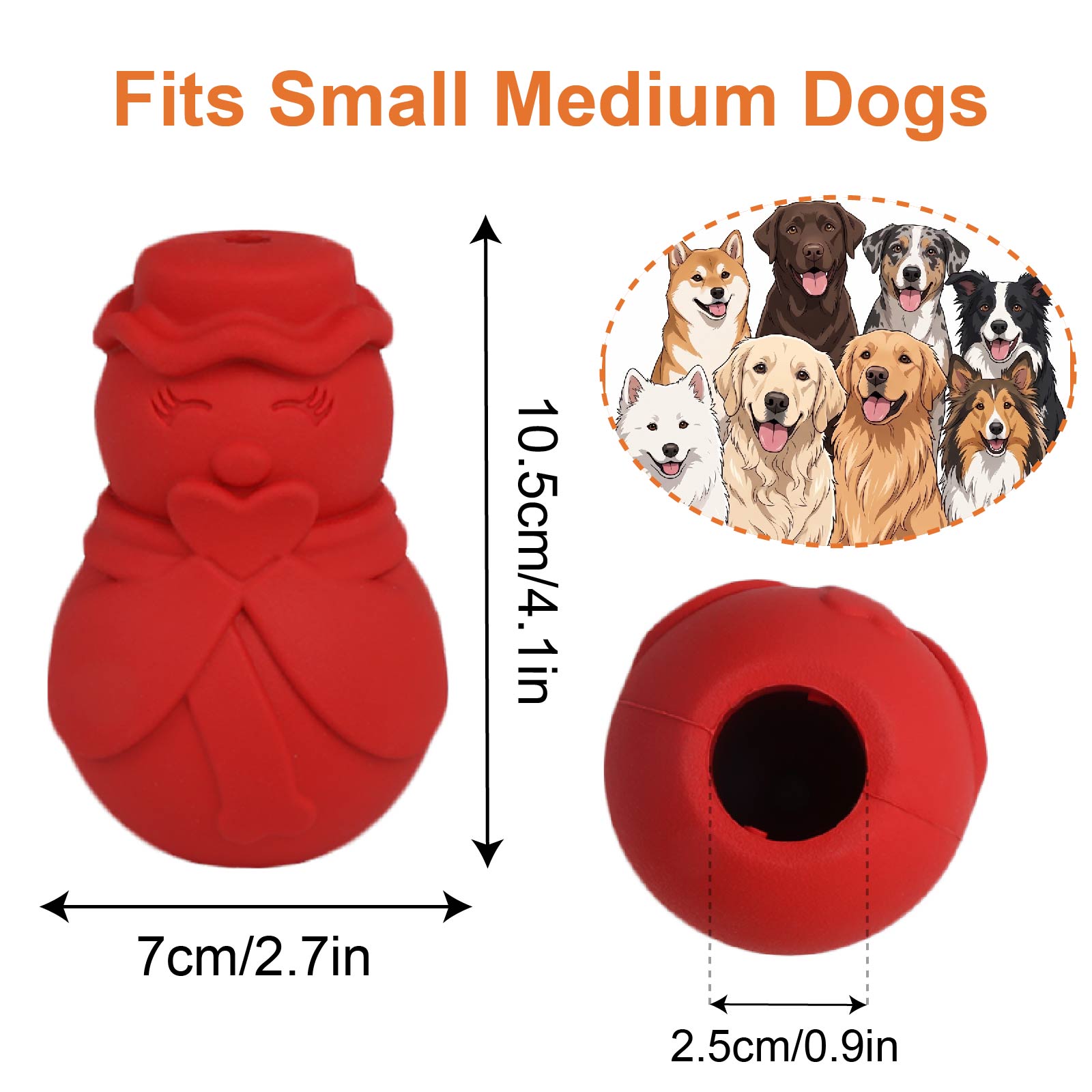 Rubber Treat Dispensing Dog Toy - Игрушка-головоломка «Снеговик» для собак, интерактивная игрушка