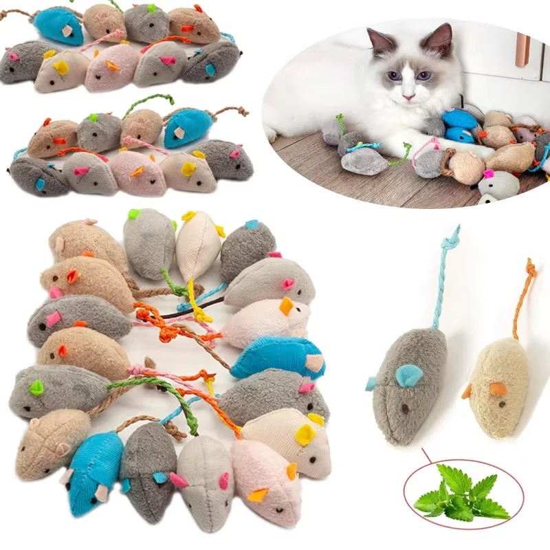 Catnip Interactive Plush Mouse - Набор из 5 интерактивных игрушек-грызунов для