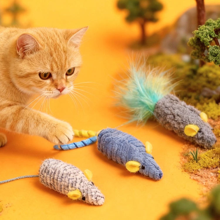 Игрушки для кошек, 3 шт., плюш – обзор и цена Catnip Interactive Plush Mouse